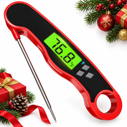 Instant-Read Digital Meat Thermometer – Foldable Probe & Backlight
