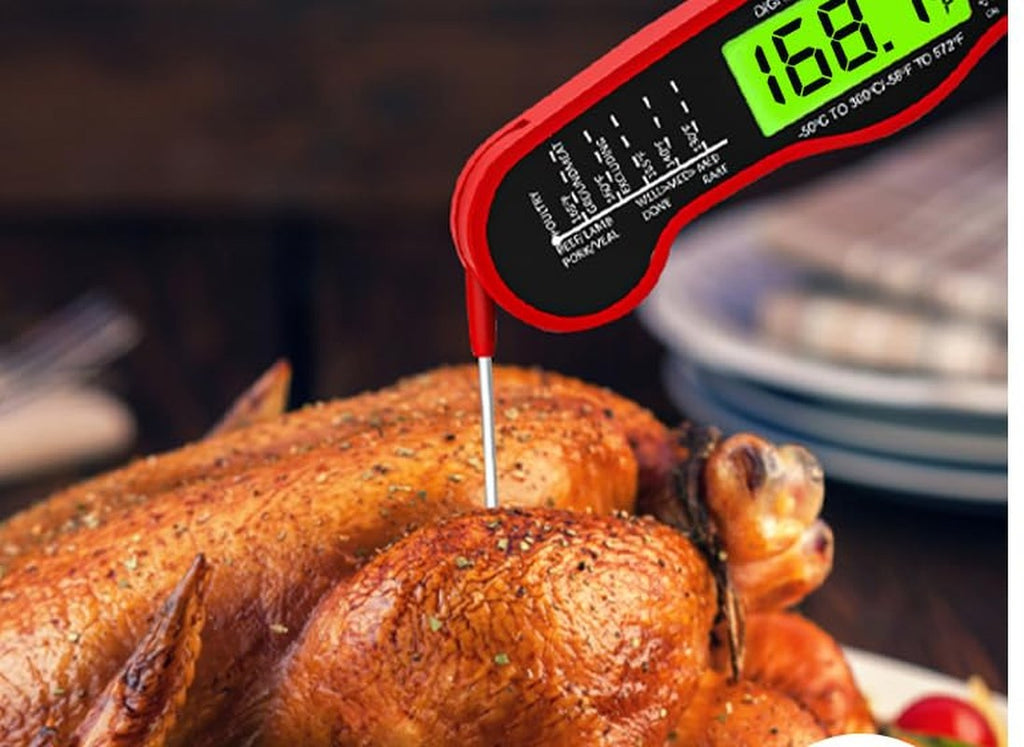 Instant-Read Digital Meat Thermometer – Foldable Probe & Backlight