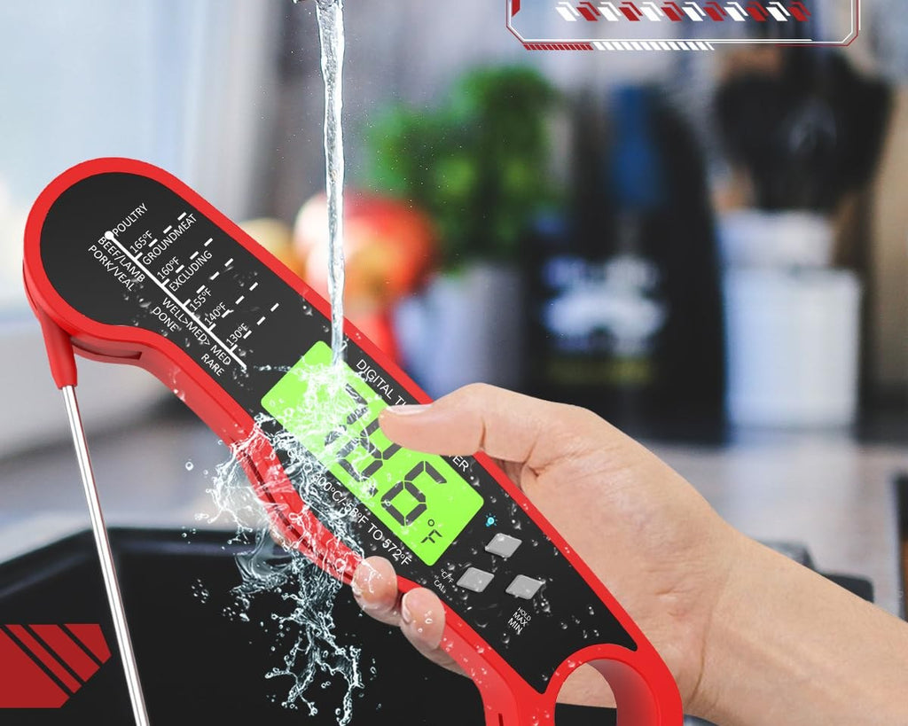 Instant-Read Digital Meat Thermometer – Foldable Probe & Backlight