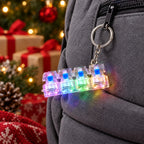 LED Mechanical Keyboard Keychain Fidget Clicker with 4 Keys
