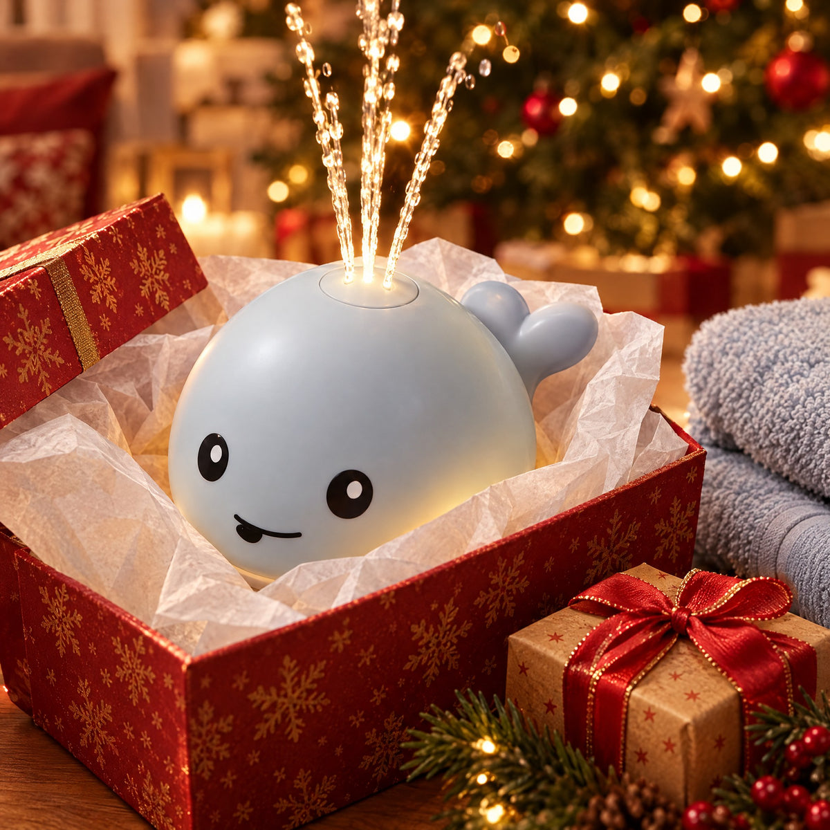 Light-Up Whale Bath Toy – Sprays Water and Glows in the Bath