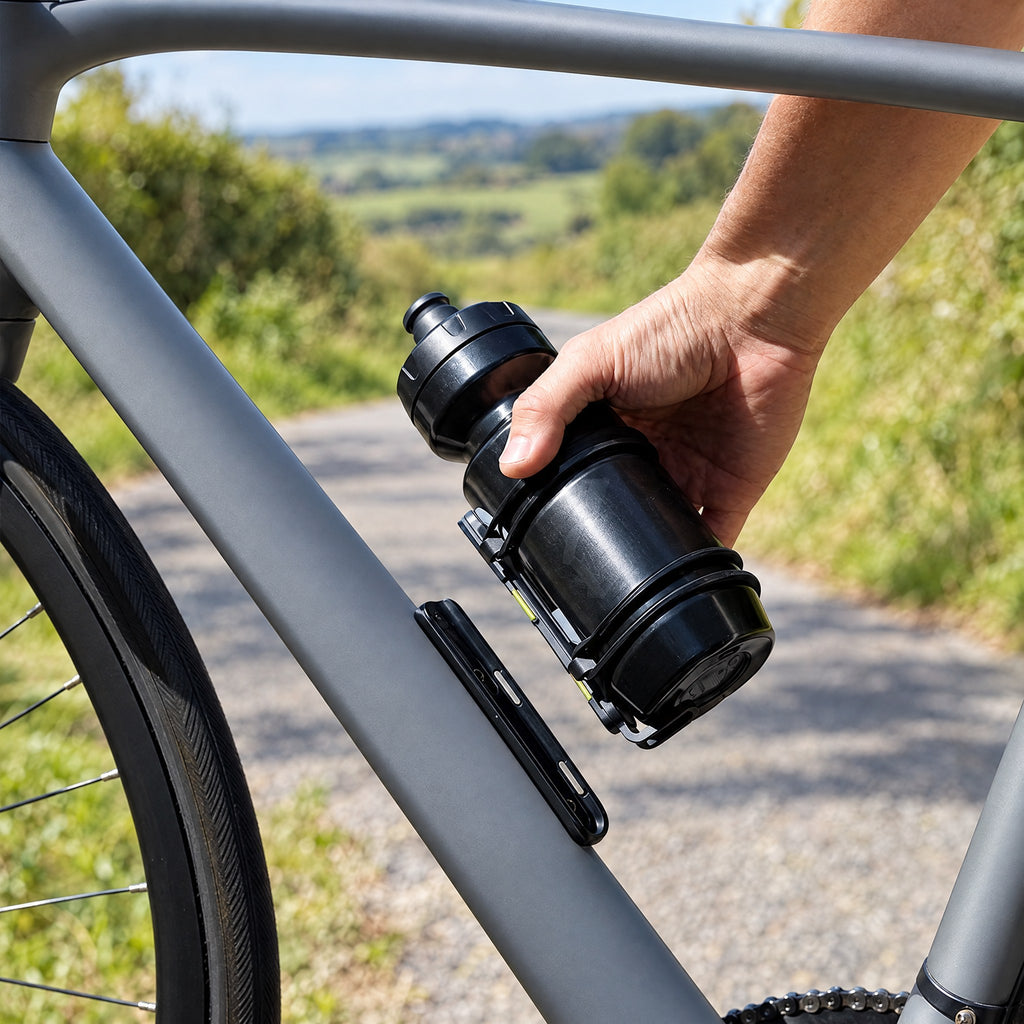 Magnetic Quick-Release Bike Bottle Holder, One-Hand Click-On