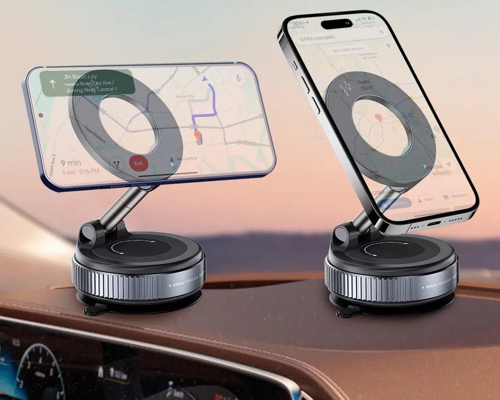 Magnetic Vacuum Suction Phone Holder – Car Dashboard & Desk Mount