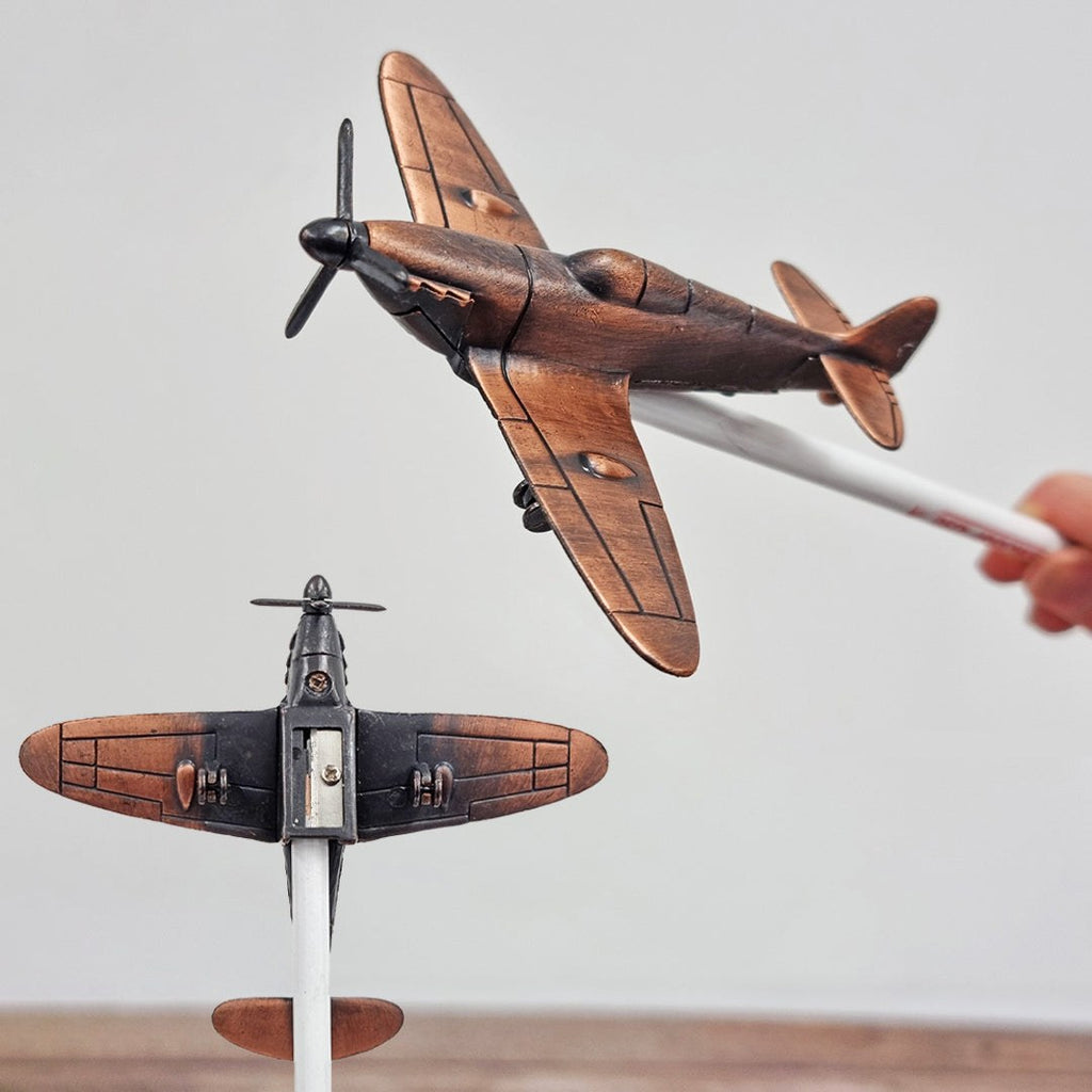 Metal Aircraft Pencil Sharpener, Antique Bronze Desk Model Gift