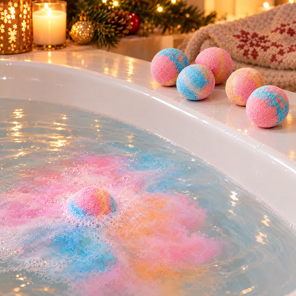 Mini Bath Bombs Pack of 16 – Colourful Fizzing Bath Treats