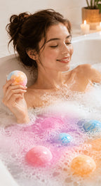 Mini Bath Bombs Pack of 16 – Colourful Fizzing Bath Treats