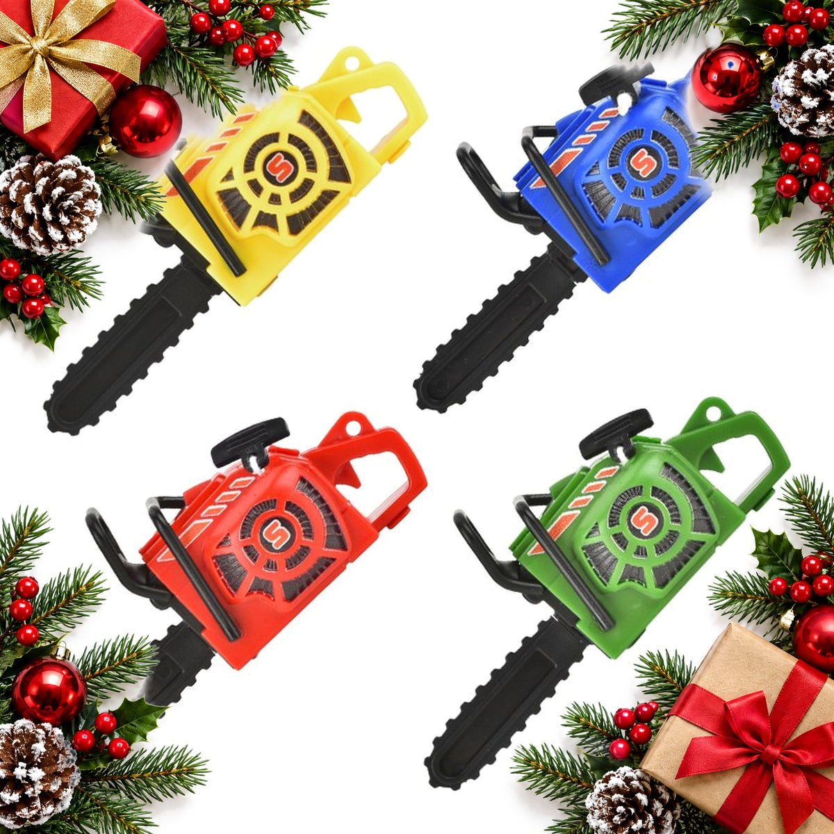 mini chainsaw keyring pull the cord and it buzzes and vibrates — Christmas stocking filler gift