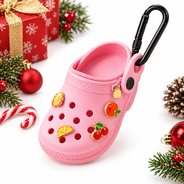 Mini Clog Bag Charm Pouch with Carabiner Clip – Cute Coin and Earbud Holder