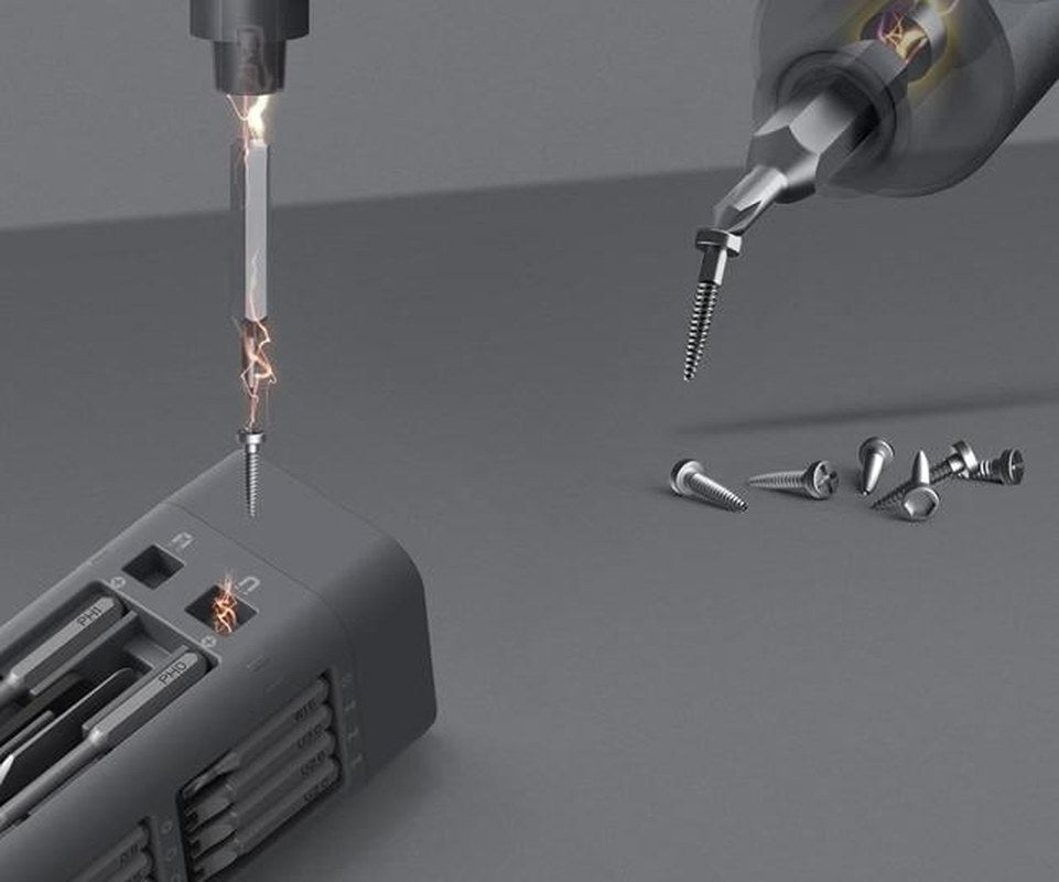 Mini Electric Precision Screwdriver Set with Magnetic Bits and Case