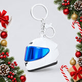 mini motorcycle helmet keyring with mirrored visor — Christmas stocking filler gift