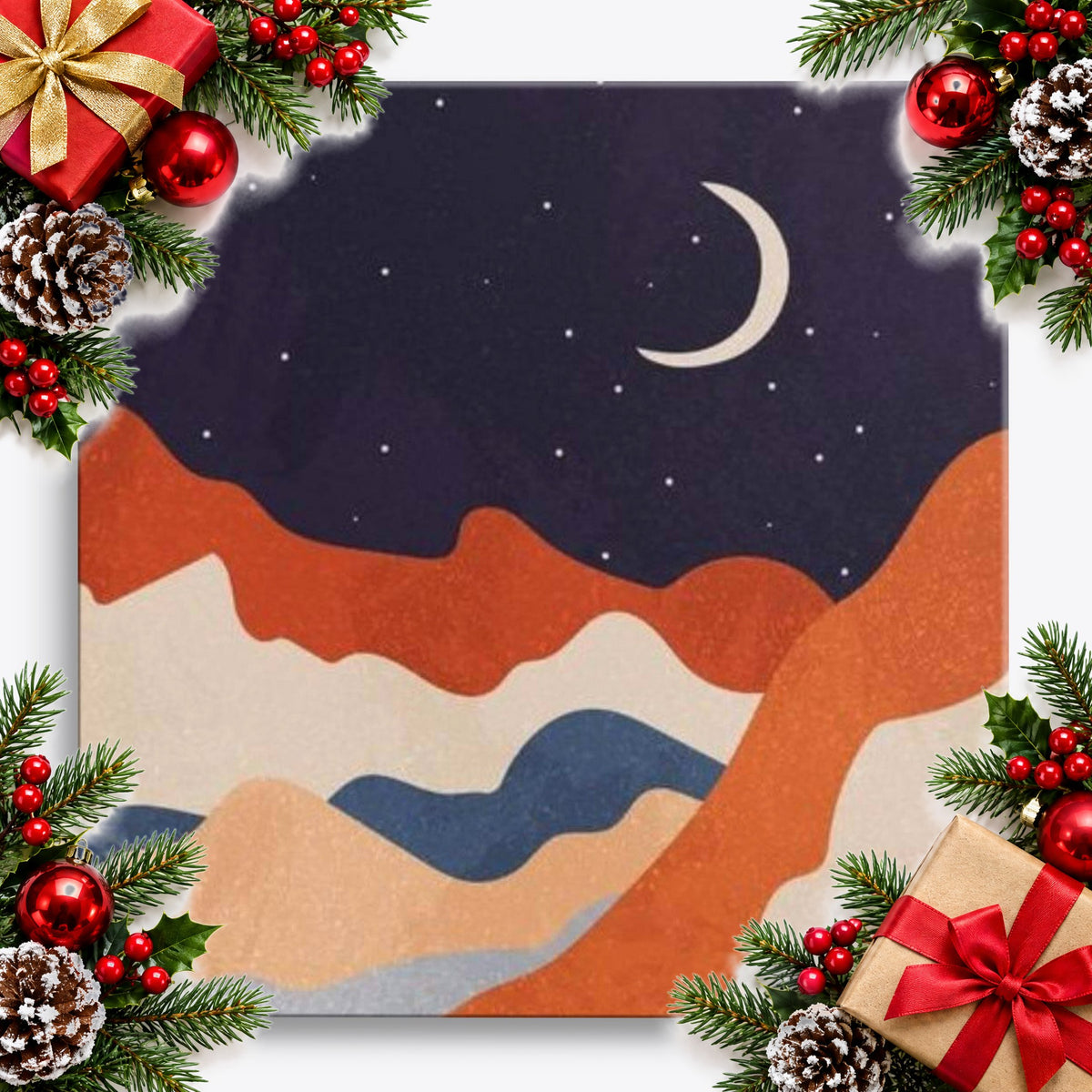 mini paint by numbers canvas kit with paints and brushes — Christmas stocking filler gift