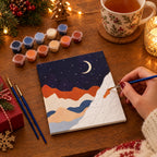 Mini Paint-by-Numbers Canvas Kit with Paints and Brushes