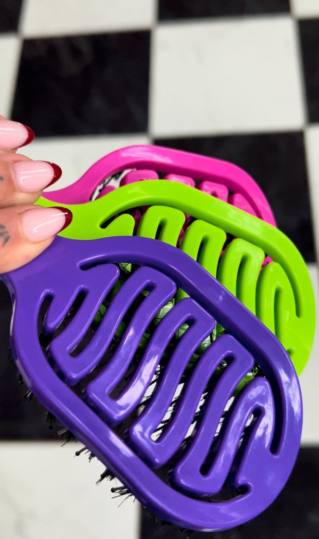 Mini Pocket Detangling Hair Brush – Boar & Nylon Bristles