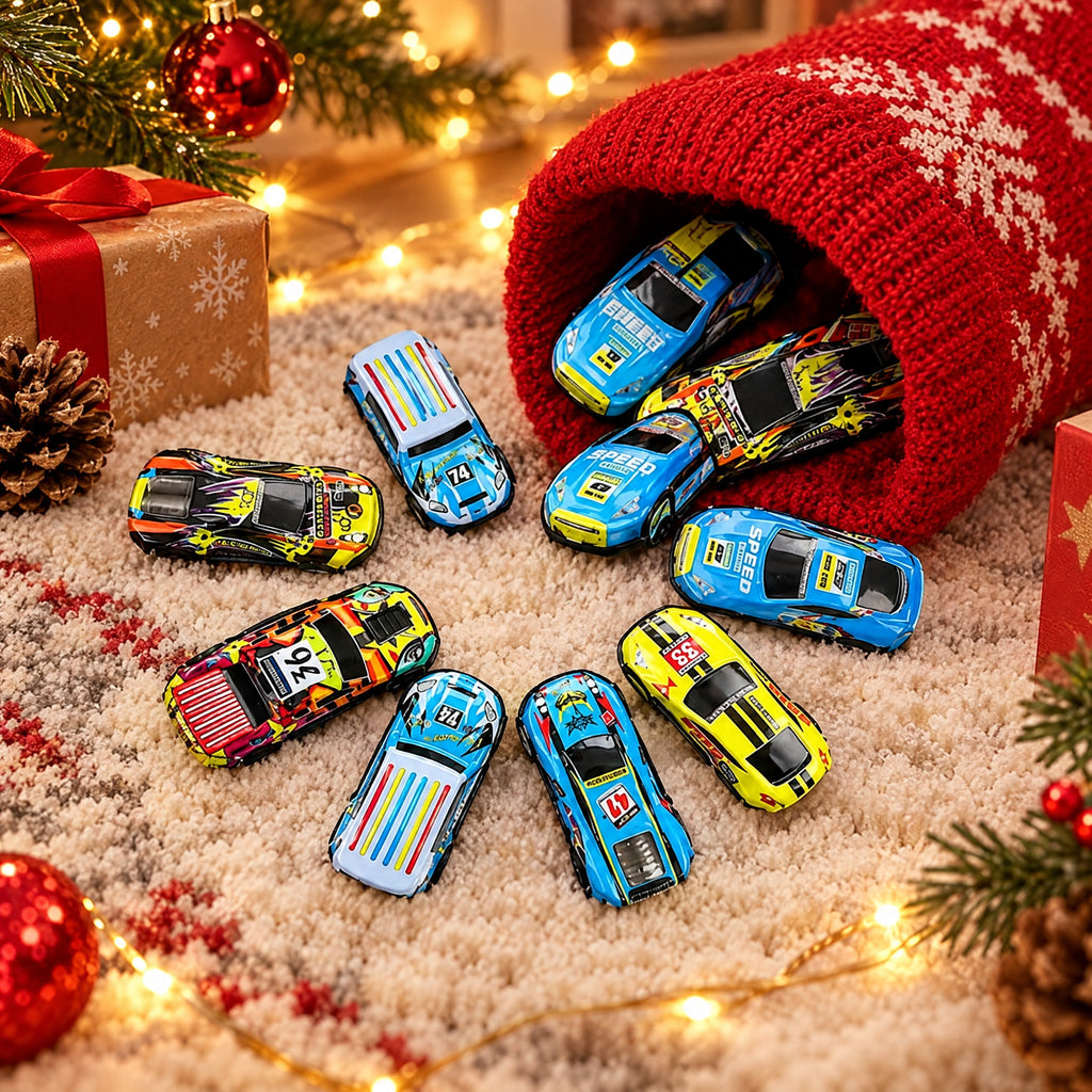 Mini Pull-Back Toy Cars Pack of 16 – Colourful Stocking Fillers