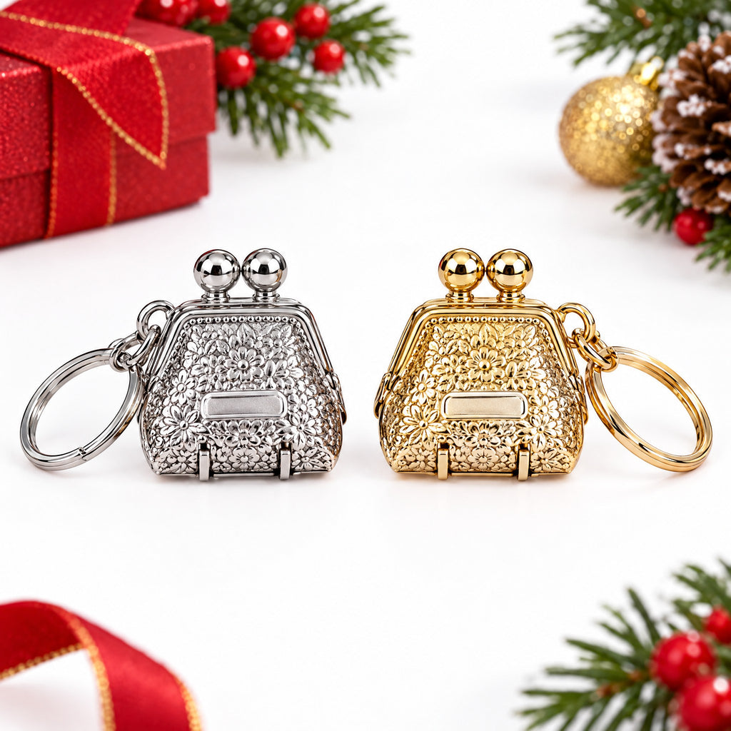 Mini Purse Keyring with Hidden Fold-Out Nail Clipper