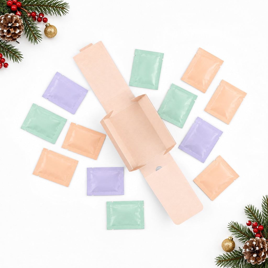 Mini Skincare Pamper Kit with 12 Travel Sample Sachets