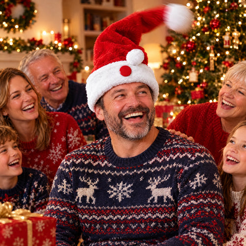 Moving Santa Hat with Push Button, Swaying Tip Christmas Party Gift