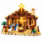 Nativity Scene Building Block Set with Light-Up Star and Stable