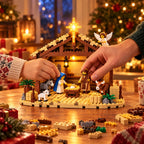 Nativity Scene Building Block Set with Light-Up Star and Stable