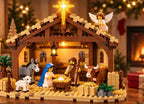 Nativity Scene Building Block Set with Light-Up Star and Stable