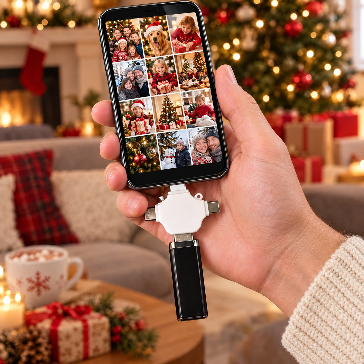 One-Click Photo Backup USB Stick for Phones, Tablets and Computers