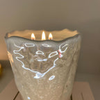 Pearlescent Cream Rippled Candle – Elegant Gift for the Home