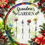 personalised birth flower glass suncatcher family garden window gift — Christmas stocking filler gift