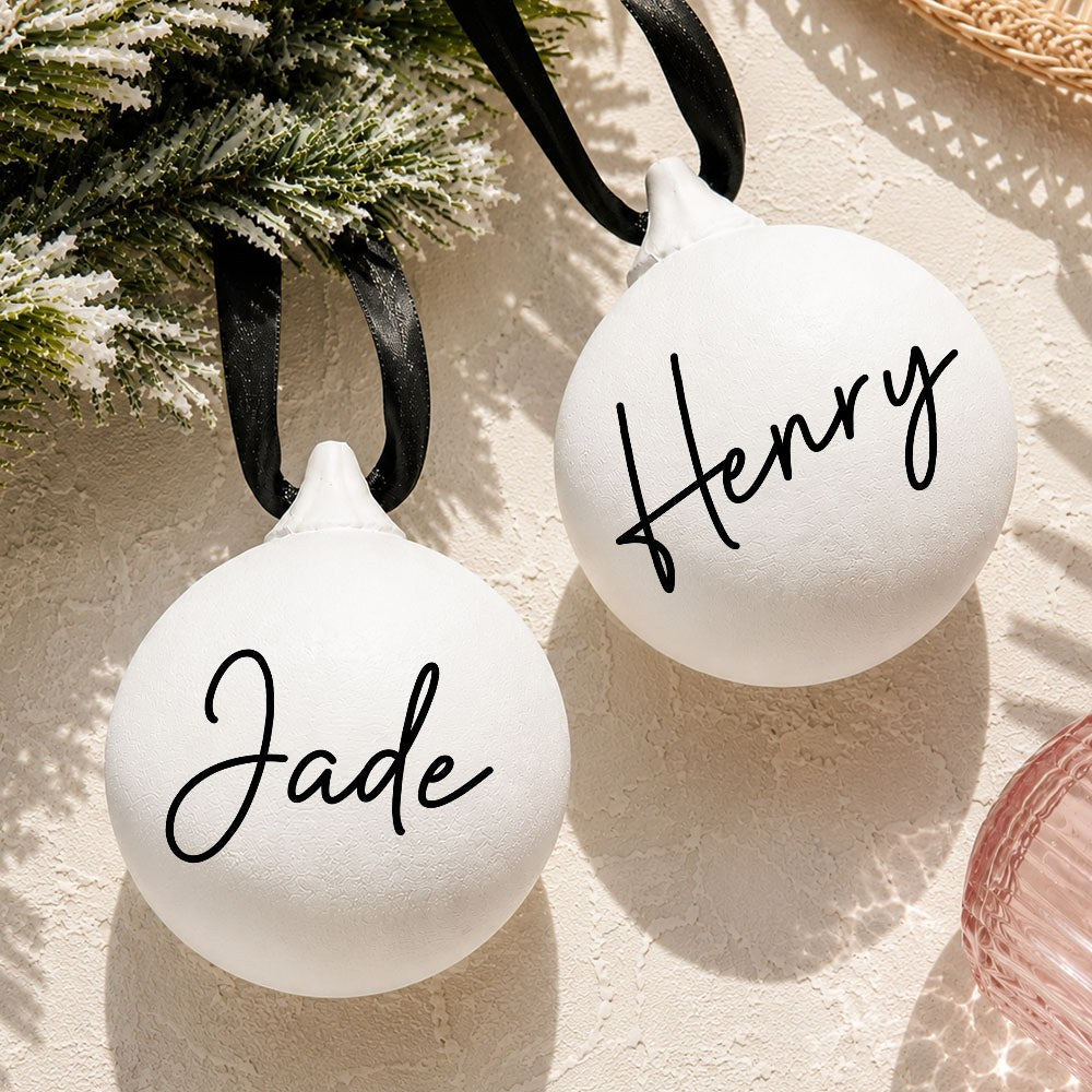 Personalised Ceramic Name Bauble, Rustic Christmas Tree Keepsake
