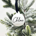 Personalised Ceramic Name Bauble, Rustic Christmas Tree Keepsake