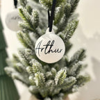 Personalised Ceramic Name Bauble, Rustic Christmas Tree Keepsake