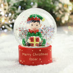 Personalised Elf Glitter Snow Globe – Custom Christmas Message Keepsake