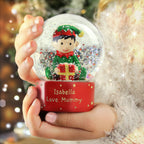 Personalised Elf Glitter Snow Globe – Custom Christmas Message Keepsake