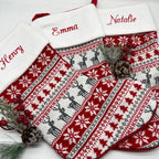 Personalised Embroidered Nordic Knit Christmas Stocking