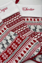 Personalised Embroidered Nordic Knit Christmas Stocking