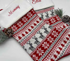 Personalised Embroidered Nordic Knit Christmas Stocking