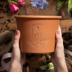 Personalised Engraved Terracotta Plant Pot with Handwritten Name