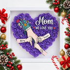 personalised family names flower shadow box for mum or grandma — Christmas stocking filler gift