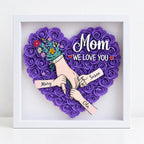 Personalised Family Names Flower Shadow Box for Mum or Grandma