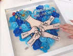 Personalised Family Names Flower Shadow Box for Mum or Grandma