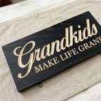 Personalised Grandkids Hanging Wooden Sign with Names and Dates