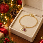 Personalised Heart Initial Birthstone Bracelet – Gift Boxed