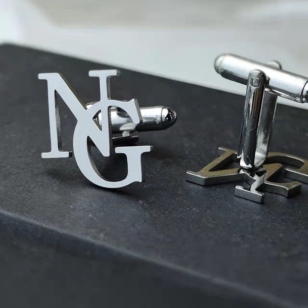 Personalised Initial Cufflinks in Stainless Steel, Gift for Him