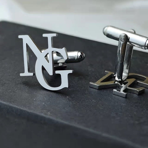 Personalised Initial Cufflinks in Stainless Steel, Gift for Him