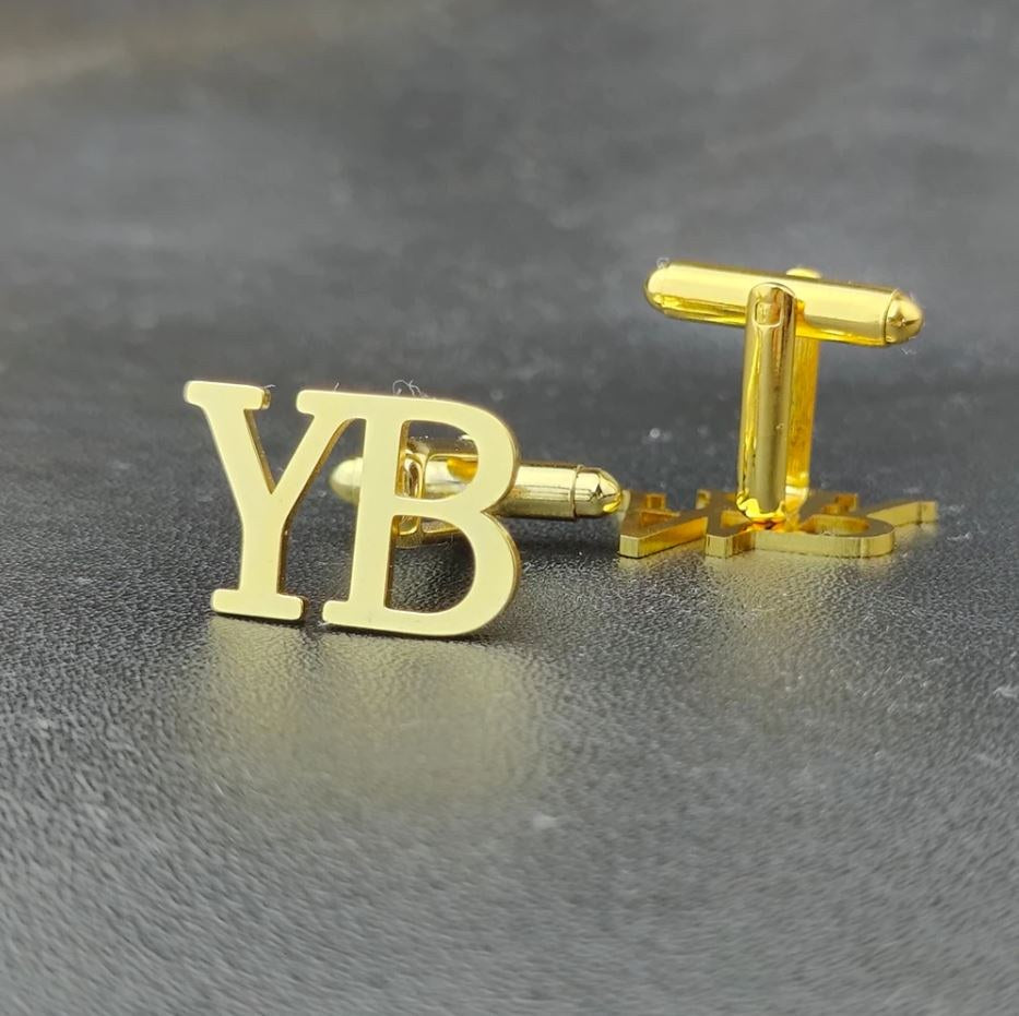 Personalised Initial Cufflinks in Stainless Steel, Gift for Him