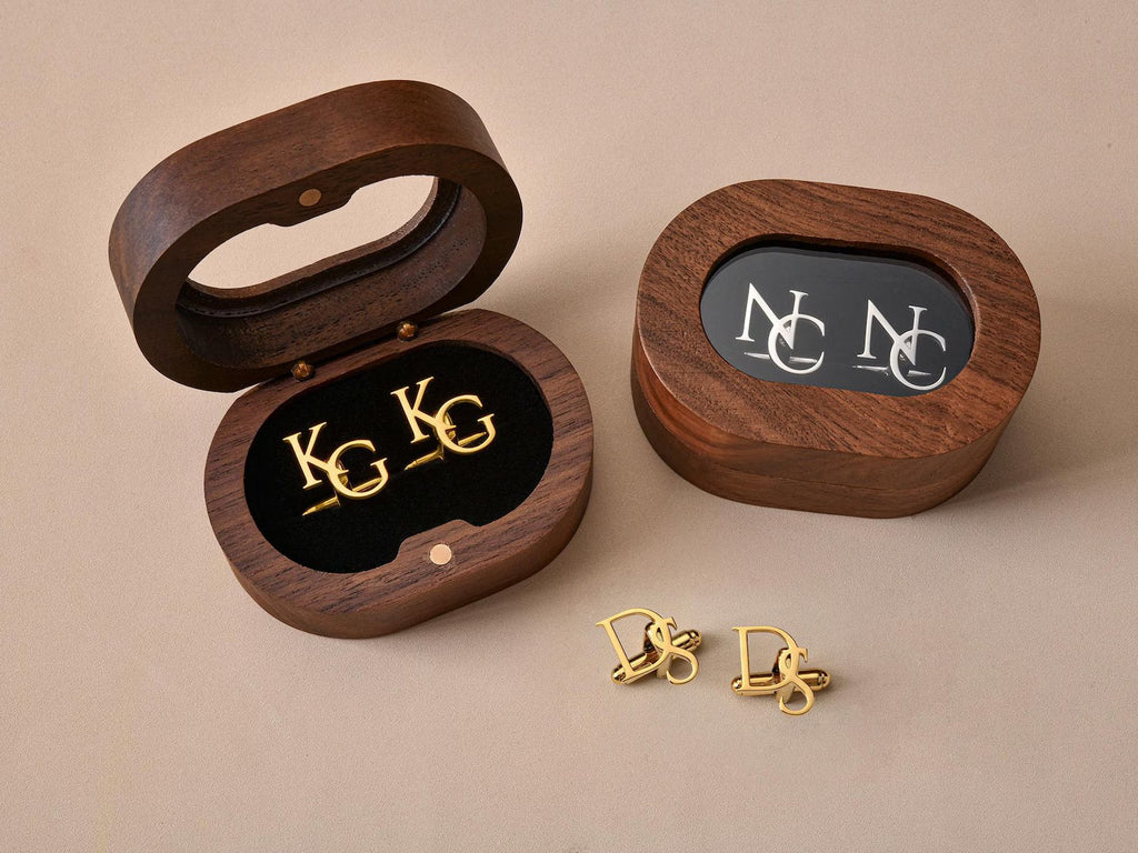 Personalised Initial Cufflinks in Stainless Steel, Gift for Him