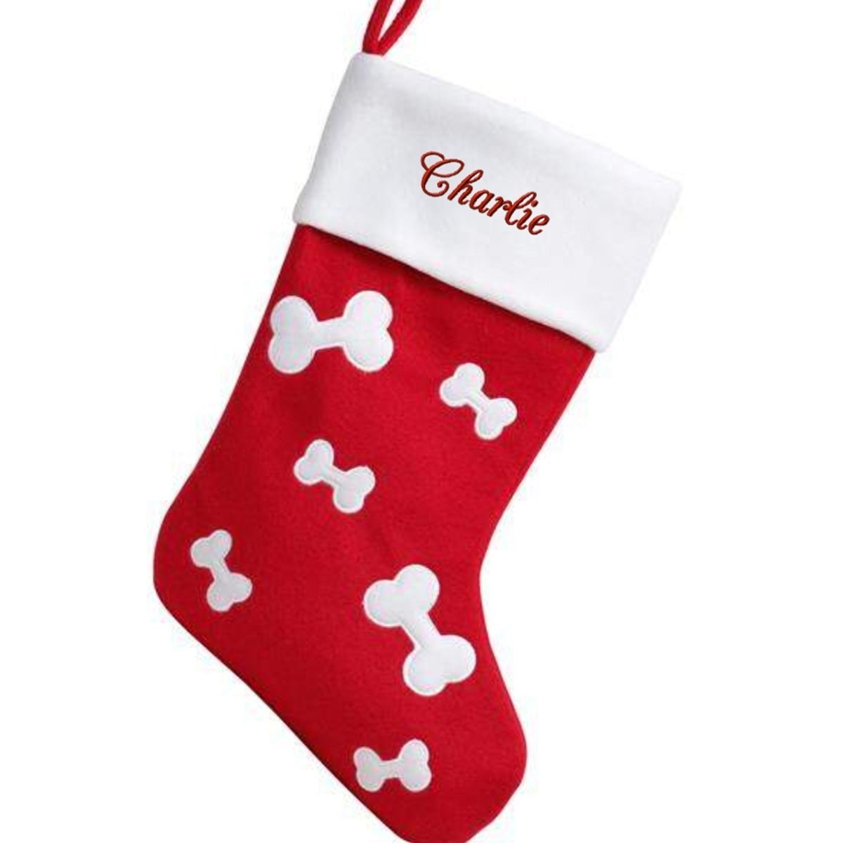Personalised Pet Christmas Stocking with Embroidered Name