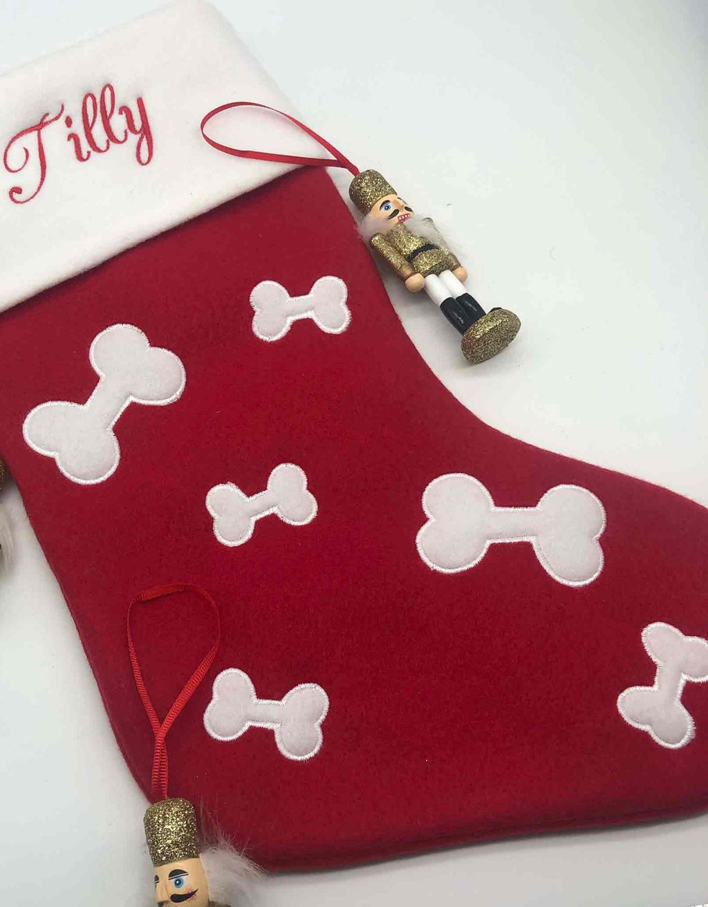 Personalised Pet Christmas Stocking with Embroidered Name