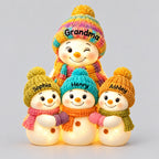 Personalised Snowman Family LED Night Light with Names