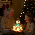 Personalised Snowman Family LED Night Light with Names