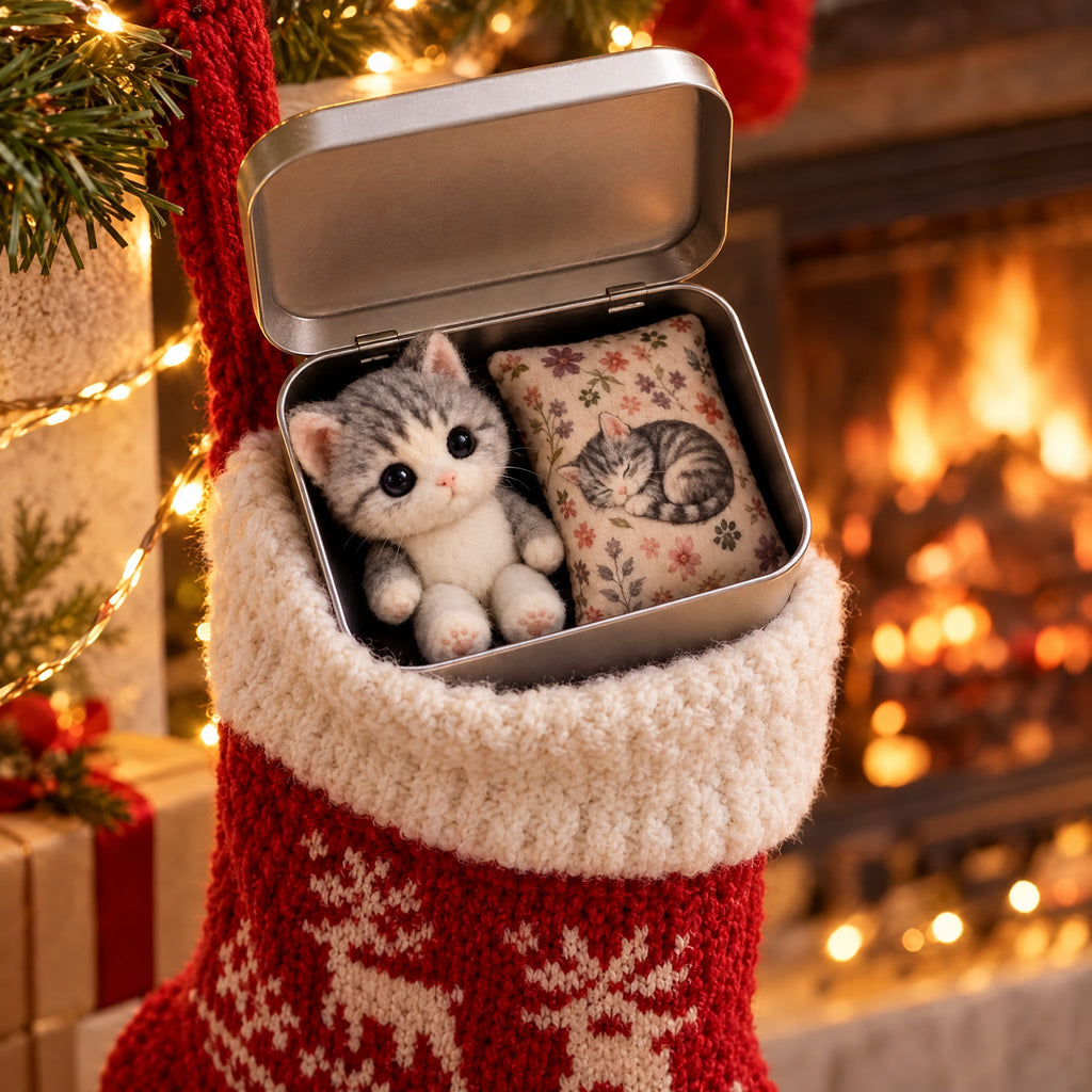 Pocket Hug Mini Plush Cat in a Gift Tin with Comforting Message